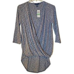 Style&co. Women's V-Neck Twisted Front Top Heather Gray Color Sizes L-XL